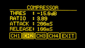 Compressor-Menü des Thomann t.amp Quadro 500 DSP