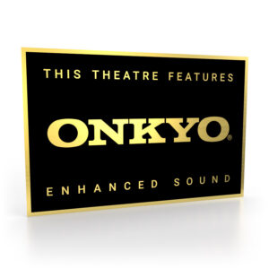 Schild in Schwarz-Gold mit dem Onkyo Logo
