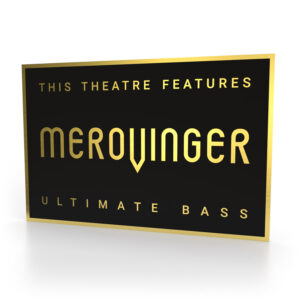 Schild in Schwarz-Gold mit dem meroVinger Logo