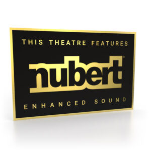Schild in Schwarz-Gold mit dem Nubert Logo